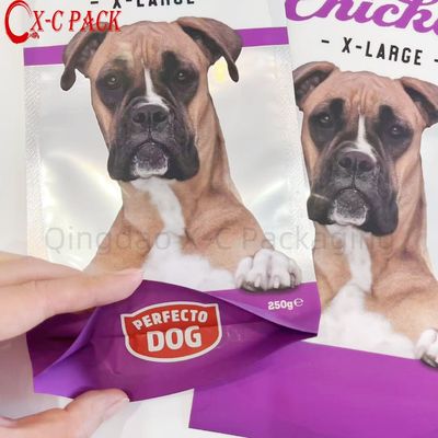 comprare 250g Borsa di imballaggio di alimenti per animali stampata su misura Prezzo all'ingrosso Borsa di imballaggio di alimenti per cani riciclabile a otto lati online manufacture