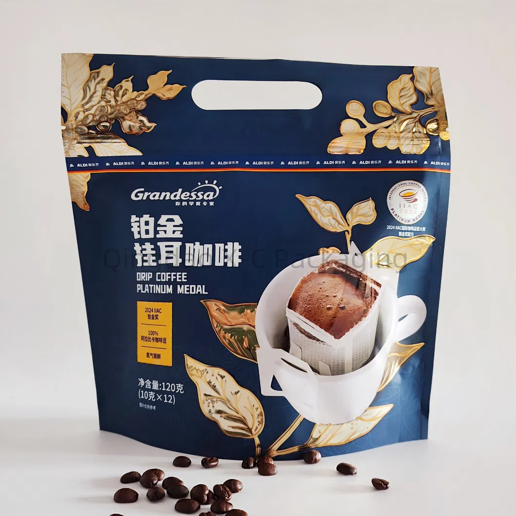 Borsa di imballaggio per caffè con borsa di imballaggio zip con valvola di plastica 2