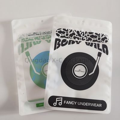 Borsa stand up personalizzata riutilizzabile per biancheria intima in tessuto con cerniera ricapsulabile