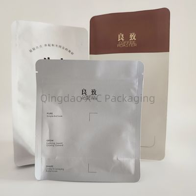 Borsa stampata su misura con sigillo a 8 lati con valvola e cerniera per il caffè