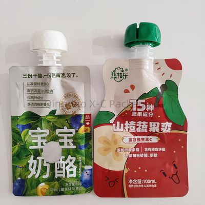 Tasse di imballaggio liquido a forma personalizzata per alimenti con becco riciclabile
