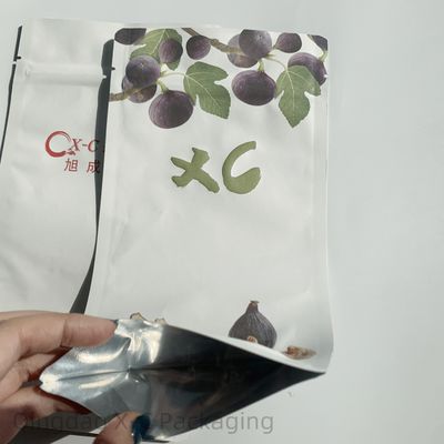 Borsa di plastica riciclabile personalizzata trasparente con cerniera per la barriera in piedi per l' imballaggio alimentare