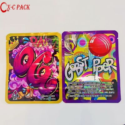 3.5g 7g 14g 28g Custom Proof Odor Print Box Cali Packaging Cookie Packaging Gummy 1 Oz Mylar Bag